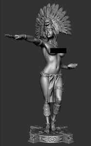 Kit Modelo de Figura de Resina Femenina 1/24 75 mm Sexy Niña Roja India Reina - Imagen 1 de 2