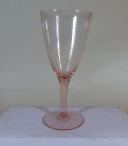Pink Depression Glass Stemmed Wine Glass Paneled 7” - Picture 1 of 5
