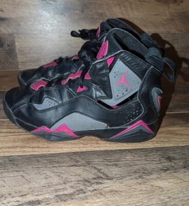 NIKE AIR JORDAN SNEAKERS SHOES SIZE 4Y YOUTH BLACK PINK 342774-009 - Picture 1 of 7