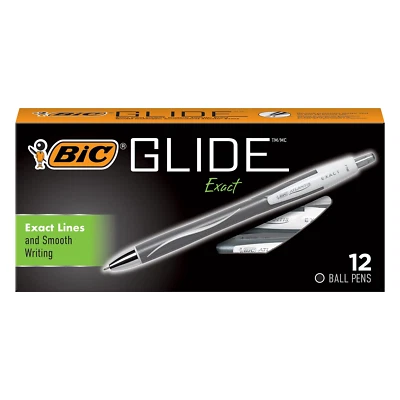 BIC VCGN11-BLK Glide Exact Fine Point 黑色墨水 (0.7 毫米) 十几 — 第 1/2 张图片