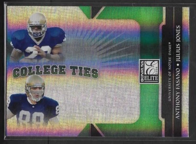 2006 Donruss Elite College Ties Green #6 Julius Jones/Anthony Fasano #'d/1000 - Image 1 of 2