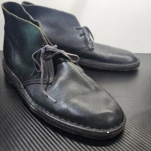 Clarks Originals Desert Schuhe Leder Schnürschuhe Chukka Stiefel schwarz Größe 12 - Bild 1 von 14