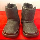 UGG Baby Girls Keelan Glitter Black Boots Infant Size 02/03