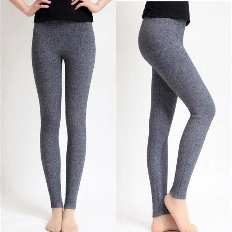 Womens Faux Cashmere Wool Leggings Snug Seamless Pants Thick Winter Warm Comfort - Image 1 of 4