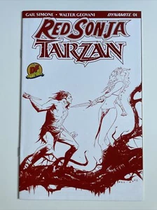 Red Sonja / Tarzán #1 - Jae Lee RED LINE ART Cubierta - Limitada a 200 - con certificado de autenticidad | Casi nuevo - Imagen 1 de 3