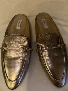 Coach Irene Shearling Metallic Leather Mules Size 9B - Picture 1 of 7