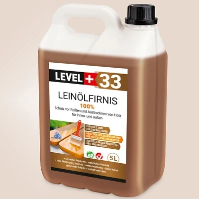 Linseed oil varnish 5 L paint varnish linseed oil varnish wood protection wood care resin-free rm33 - Image 1 of 4