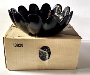 Vintage Tiara Bowl Black Petal Decorative Bowl Serving Bowl Original Box - Picture 1 of 8