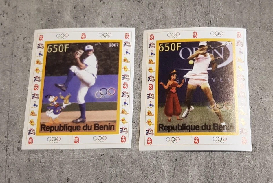 BENIN- OLYMPIAD-DISNEY- TENNIS-2  MINI BLOCKS - IMPERFORED  MNH - Image 1 of 1