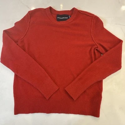 Suéter feminino Calvin Klein vermelho gola redonda pequeno malha macia pulôver - Imagem 1 de 4