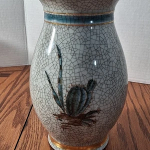 Royal Copenhsgen Demark Gray Crackle Vase - Picture 1 of 24