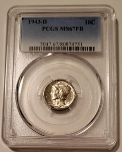 1943 D Mercury MS67 FB PCGS Toning - Picture 1 of 4