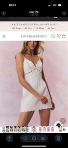 LoveShackFancy Cream Sydow Mini Dress Size 2 - Picture 1 of 12