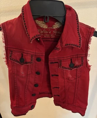 Kids Robin Jeans Customized Tiger Sleeveless Vest Size 4-5 (XS) - Image 1 of 4