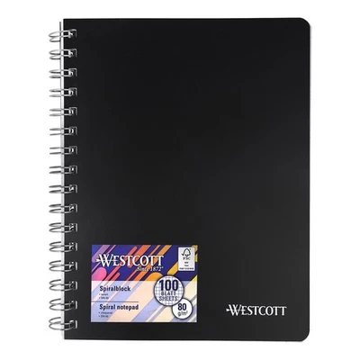 Westcott Spiralblock Notizbuch A5 kariert 200 Seiten Ringbuch perforiert 80 g/m² - Bild 1 von 4
