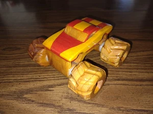 Handmade Wooden Monster Truck Toy Heavy Duty, Sparkling - Picture 1 of 6
