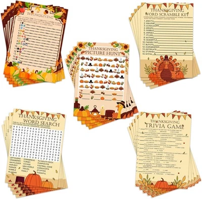 Juego de 129 piezas de tarjetas de juego de fiesta de acción de gracias para adultos Gracias Foto 1 de 4