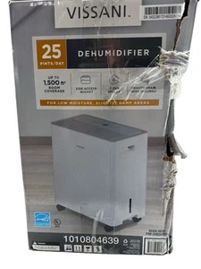 Vissani 25 Pint Whole House Dehumidifier Up to 1,500 sq. ft. White VAD25S1AWT - Picture 1 of 7