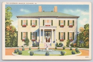 Richmond VA Virginia Governor's Mansion Linen Postcard - Picture 1 of 2