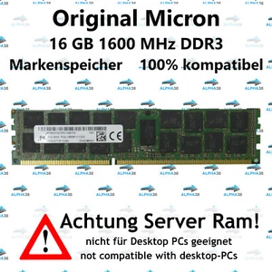 16 GB RDIMM ECC REG DDR3-1600 Supermicro 4027GR-TR 4027GR-TRT Server RAM - Bild 1 von 1