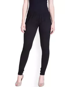 Leggings donna cotone churidar extra lunghi tinta unita pantalone quotidiano nero - Foto 1 di 5