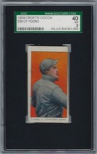 1909 E92 Croft's Candy Cocoa Back Cy Young SGC 40  Super Rare Population 1/1 RC 