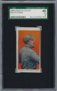 1909 E92 Croft's Candy Cocoa Back Cy Young SGC 40  Super Rare Population 1/1 RC 