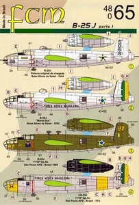 FCM Decals 1/48 NORTH AMERICAN B-25B/J MITCHELL Brazilian Air Force - Picture 1 of 4