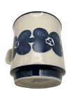 SANGO Design Four Mug Cobalt Blue Orchid Floral Stoneware  Cup Japan MCM