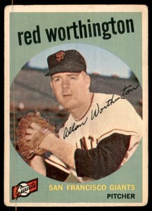 1959 Topps Red Worthington San Francisco Giants #28