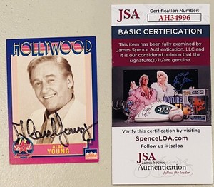 Alan Young Signed Autographed 1991 Hollywood Walk Of Fame Card #188 JSA Cert