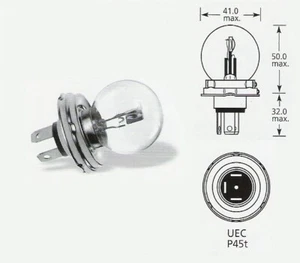 12 voltios 45/40 vatios UEC P45t clásico coche faro bombilla 410 (par) - Imagen 1 de 8