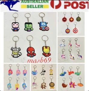 Superhero Mermaid Unicorn Jungle Animals Keyrings Birthday Party Favors Gifts - Picture 1 of 18