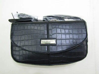 London Fog Collection Astor Croco Shoulder Bag Black Magnet Snap Purse NWT - Image 1 of 4
