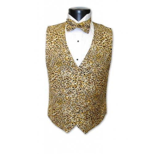 Leopard Tuxedo Vest and Bowtie - Image 1 of 1