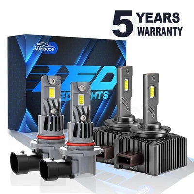For Cadillac Escalade EXT Crew Cab Pickup 2003-2006 9005 D1S LED Headlight Bulbs - Image 1 of 4
