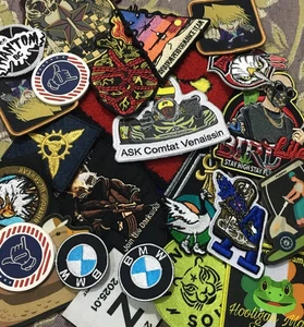 Random 100 patches Iron on , Sew on and hook and loop Pvc Patch For Jacket Coat - Picture 1 of 19