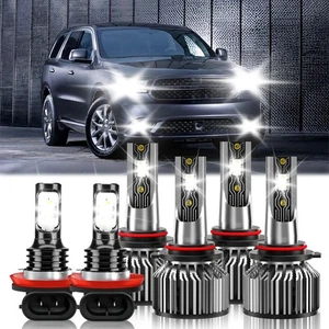 6Pcs LED Headlight Kit Bulb + Fog Light Super Bright For Dodge Durango 2016-2020 - Picture 1 of 11
