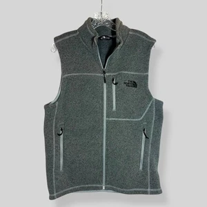 The North Face Size Medium Heather Gray Gordon Lyons Zip Up Fleece Vest Casual - Picture 1 of 9