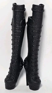Monster High Clawdeen Wolf Freak du Chic Repuesto Negro Botas Altas Zapatos - Imagen 1 de 4