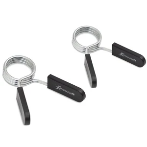 Olympic Barbell Spring Clip Collars with Easy-Grip Handles for Weightlifting - Picture 1 of 5