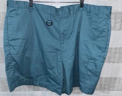 Haband Teal Flat Front Polyester Cotton Big Men’s Chino Shorts Size 48 Vintage - Image 1 of 3