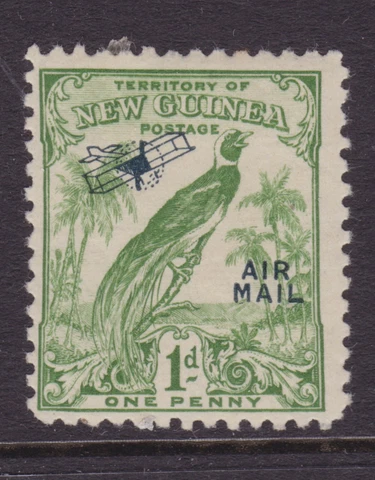 PAPUA NEW GUINEA 1932 1d Green UNDATED BIRD OPT AIR MAIL MINT/MH (MH22) Cover