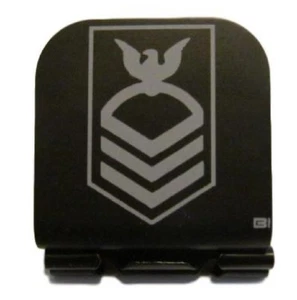 US NAVY Chief Petty Officer Rank Laser Etched Aluminum Hat Clip Brim-it - Picture 1 of 10