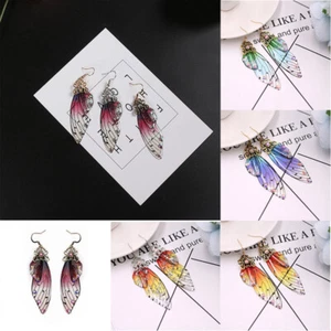 Gota Cicada Alas Joyería Cuento de Hadas Oreja Estrás Moda Pendientes Cristal - Imagen 1 de 26