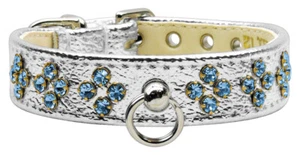Tiara Metálica Plateada Collar Perro Estrás Cristal Azul Joya Diseño Elegante! - Imagen 1 de 1