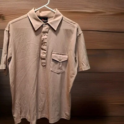 Polo Hombre Algodón Donde Cuenta por Robert Bruce TAN TALLA XL MANGA CORTA De Colección Foto 1 de 4