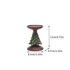 NNEDSZ Christmas Tree Candle Holder - Rustic Resin Pillar Stand, 12cm Festive De - Picture 1 of 3