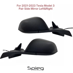 For 2021-2023 TESLA MODEL 3 Side Mirror with Memory Heated Pair Black Left&Right - Picture 1 of 14