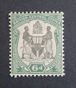 1897 British Central Africa 6d Stamp. Mint hinged. Very Fine. Crown CA - Picture 1 of 3